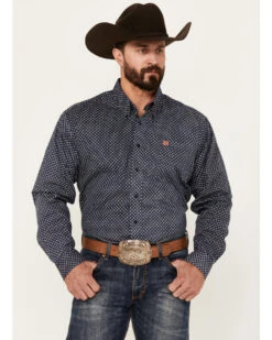 Cheap Cowboy Form Store 26 Cinch Men's Diamond Arrow Print Long Sleeve Button-Down Stretch Western Shirt