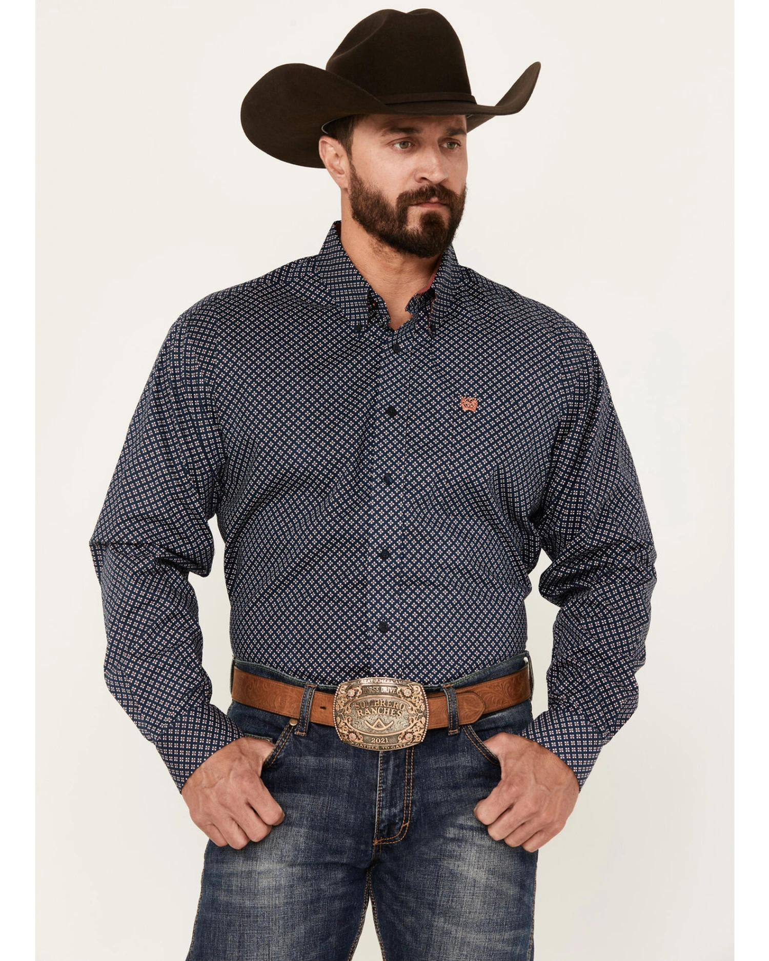 Cinch Men's Diamond Arrow Print Long Sleeve Button-Down Stretch Western Shirt 3 Cinch Men's Diamond Arrow Print Long Sleeve Button-Down Stretch Western Shirt