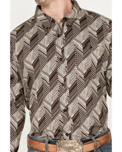 RANK 45 Men's Altonwon Striped Geo Print Long Sleeve Button-Down Western Shirt -Cheap Cowboy Form Store 2000387663 205 P3