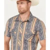 Rock & Roll Denim Men's Serape Striped Print Short Sleeve Stretch Pearl Snap Western Shirt 2 Rock & Roll Denim Men's Serape Striped Print Short Sleeve Stretch Pearl Snap Western Shirt -Cheap Cowboy Form Store 2000387738 020 P3