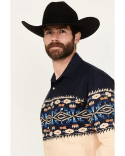 Panhandle Men's Southwestern Print Long Sleeve Western Snap Shirt -Cheap Cowboy Form Store 2000387744 410 P2