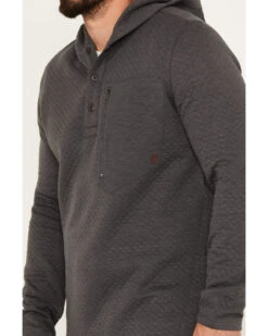 Brothers & Sons Men's Quilted Button-Down Hooded Pullover